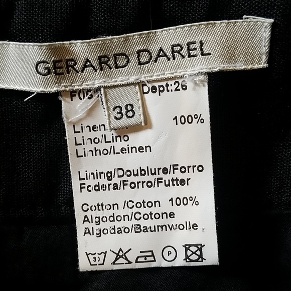 Gerard Darel French Linen Black Stitch Skirt 38 - Picture 3 of 5